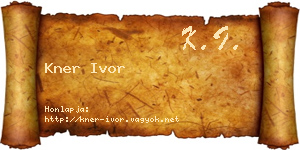 Kner Ivor névjegykártya